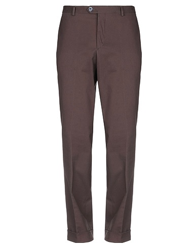 DOMENICO TAGLIENTE Casual pants Dark brown 98% Cotton, 2% Elastane