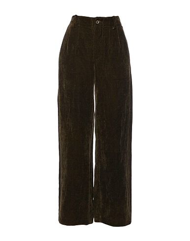 UMA WANG Casual pants Dark green 50% Flax, 50% Cotton