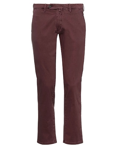 MICHAEL COAL Casual trouser Burgundy 98% Cotton, 2% Elastane