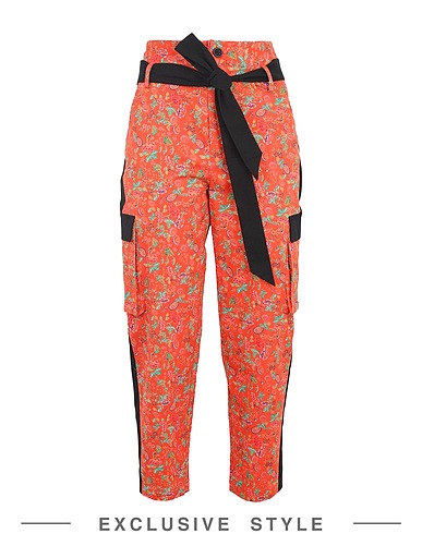 OPENING CEREMONY x YOOX Casual pants Orange 97% Cotton, 3% Elastane