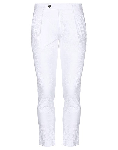 MICHAEL COAL Casual trouser White 99% Cotton, 1% Lyocell