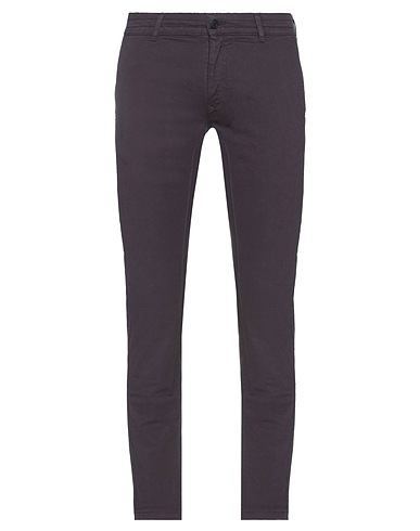 GREY DANIELE ALESSANDRINI Casual trouser Plum 98% Cotton, 2% Elastane