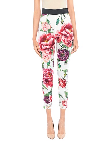 DOLCE&GABBANA Casual trouser White 94% Silk, 6% Elastane