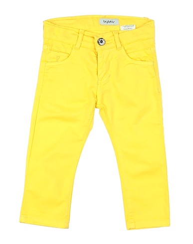 BYBLOS Casual trouser Yellow 98% Cotton, 2% Elastane