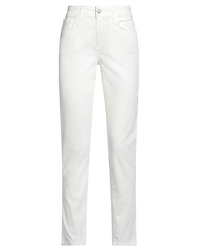 SONIA DE NISCO Casual trouser White 97% Cotton, 3% Elastane
