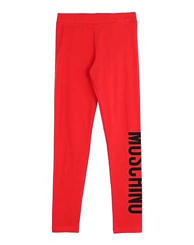 MOSCHINO TEEN Leggings Red 95% Cotton, 5% Elastane