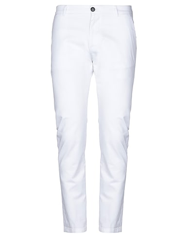 BRIAN DALES Casual pants White 97% Cotton, 3% Elastane