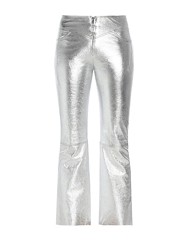 SANDRO Pantalón Plata 100% Piel de cordero