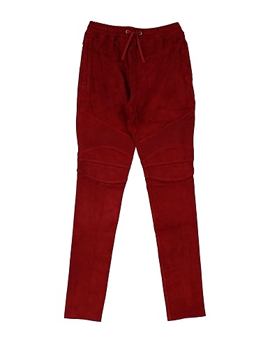 BALMAIN Casual trouser Red 100% Lambskin