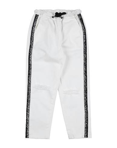 LE VOLIÈRE Casual pants White 97% Cotton, 3% Elastane