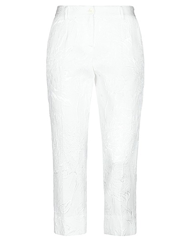 DOLCE&GABBANA Casual trouser White 50% Cotton, 49% Viscose, 1% Elastane