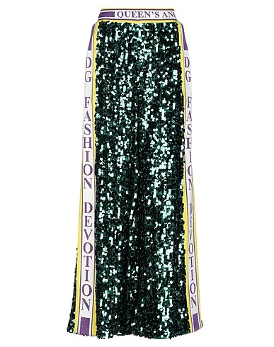 DOLCE&GABBANA Casual pants Emerald green 100% Polyester, Silk, Viscose, Elastane