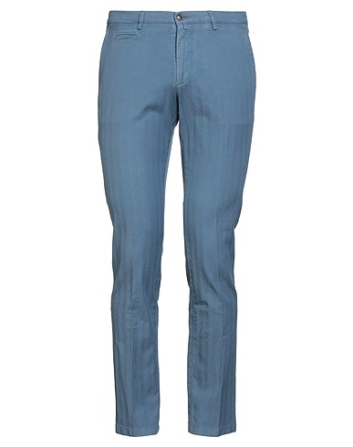 BRIGLIA 1949 Casual pants Navy 72% Cotton, 26% Flax, 2% Elastane