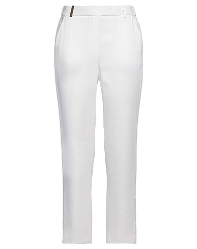 PESERICO Casual trouser White 96% Viscose, 4% Elastane