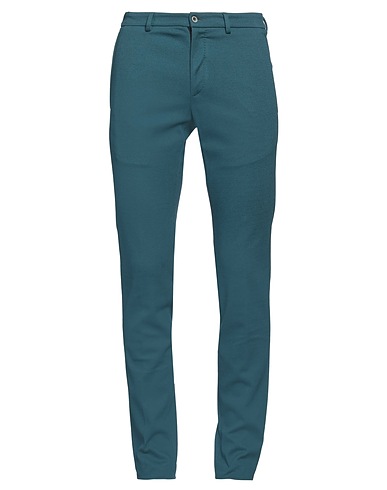 TOMBOLINI Casual trouser Deep teal 77% Cotton, 17% Polyamide, 6% Elastane