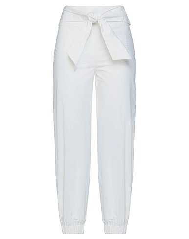 MANILA GRACE Casual trouser Ivory 100% Cotton