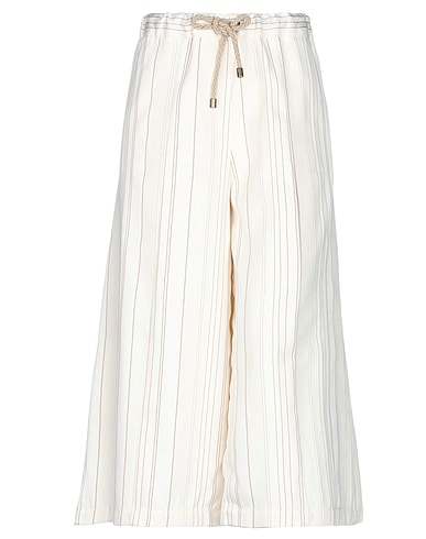 ERIKA CAVALLINI Casual trouser Ivory 67% Cotton, 33% Flax