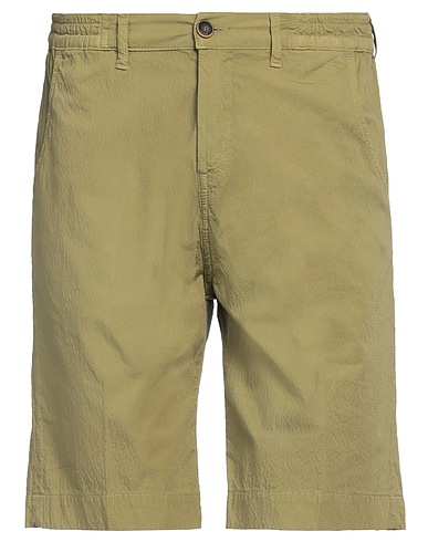 RE_HASH Shorts & Bermuda Verde militare 99% Cotone, 1% Elastan