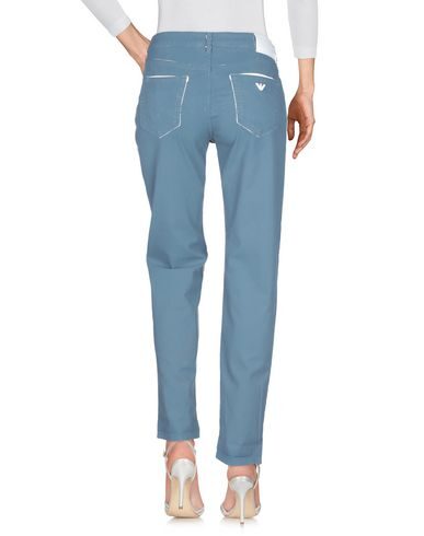 Shop Emporio Armani Woman Pants Slate Blue Size 26 Cotton, Elastane