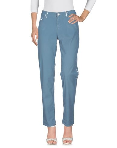 Shop Emporio Armani Woman Pants Slate Blue Size 26 Cotton, Elastane