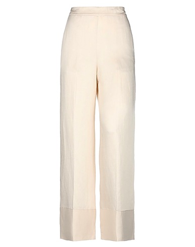 SEMICOUTURE Casual trouser Beige 42% Viscose, 32% Linen, 26% Acetate