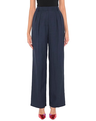 LES COYOTES DE PARIS Casual trouser Midnight blue 76% Viscose, 24% Linen