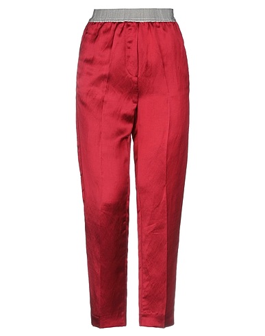 JUCCA Casual pants Burgundy 55% Viscose, 45% Linen