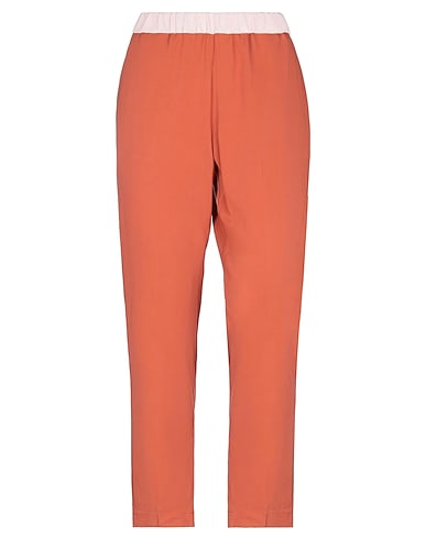 LIVIANA CONTI Casual pants Rust 97% Viscose, 3% Elastane, Acetate, Silk