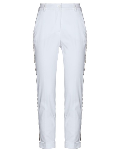 P.A.R.O.S.H. Casual trouser White 98% Cotton, 2% Elastane