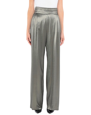 MAX MARA Casual trouser Lead 81% Silk, 16% Metallic fiber, 3% Elastane