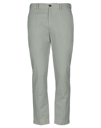 GRIFONI Casual pants Light green 70% Cotton, 30% Linen