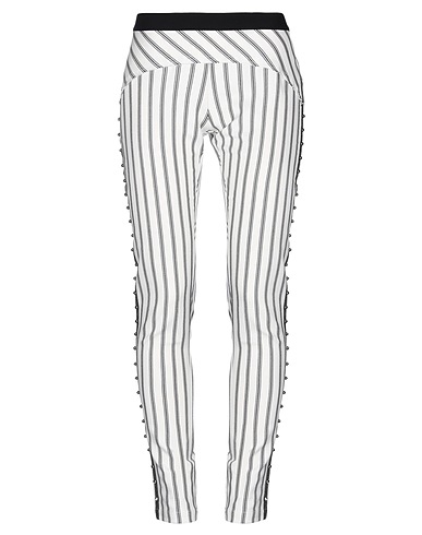 8PM Casual trouser White 44% Cotton, 44% Viscose, 10% Polyamide, 2% Elastane, Linen