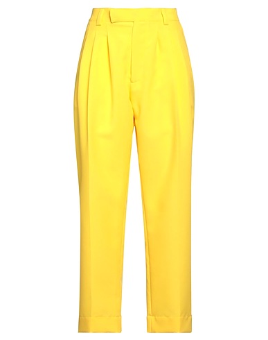 PLAN C Casual pants Yellow 100% Polyester