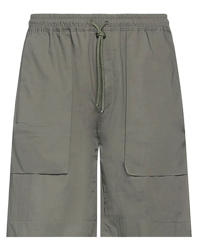 DANIELE ALESSANDRINI HOMME Shorts & Bermuda Military green 100% Cotton