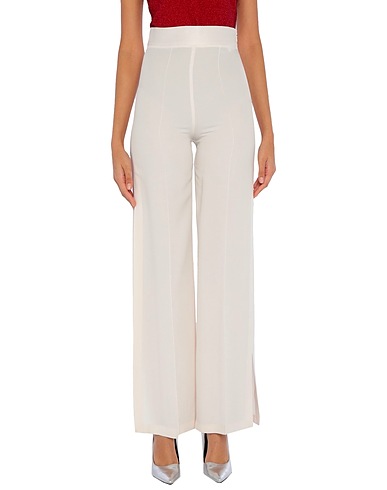 SIMONA CORSELLINI Pantalone Avorio 78% Acetato, 22% Viscosa