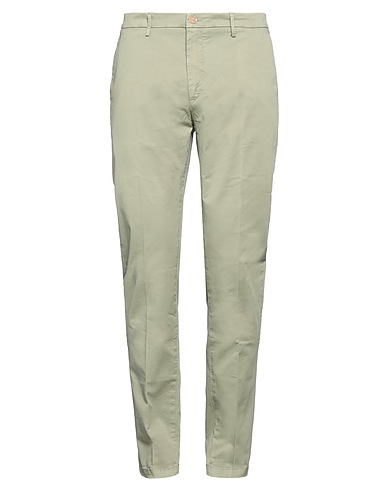 YAN SIMMON Casual trouser Sage green 98% Cotton, 2% Elastane