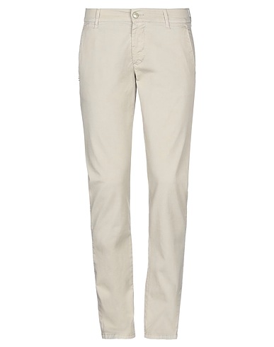 GREY DANIELE ALESSANDRINI Casual pants Beige 98% Cotton, 2% Elastane