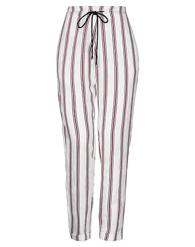 KAOS JEANS Casual pants White 77% Viscose, 23% Polyester