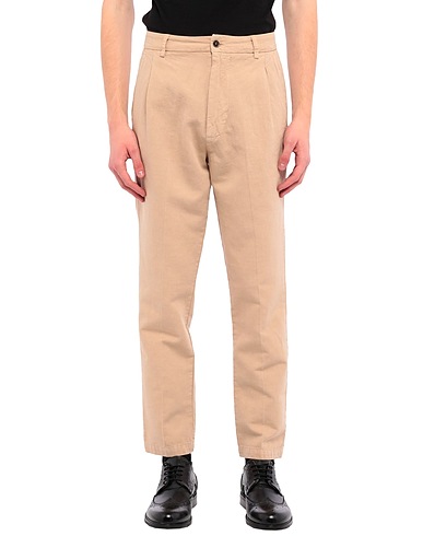 ..,BEAUCOUP Casual pants Beige 70% Cotton, 30% Linen