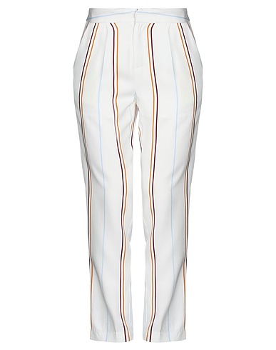 SEE U SOON Casual pants White 73% Viscose, 21% Polyester, 6% Linen