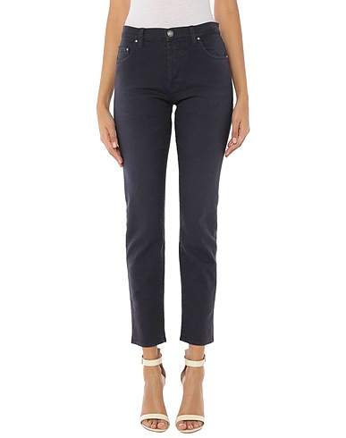 AGLINI Casual trouser Midnight blue 98% Cotton, 2% Elastane
