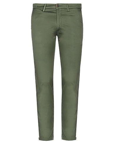 RE_HASH Pantalone Verde militare 97% Cotone, 3% Elastan