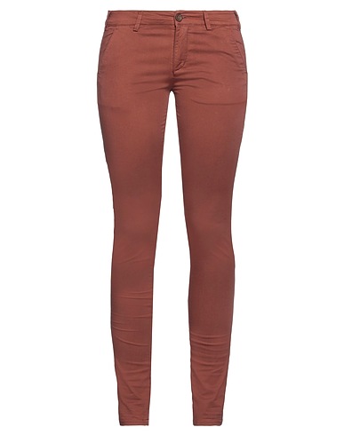 40WEFT Casual pants Brown 98% Cotton, 2% Elastane
