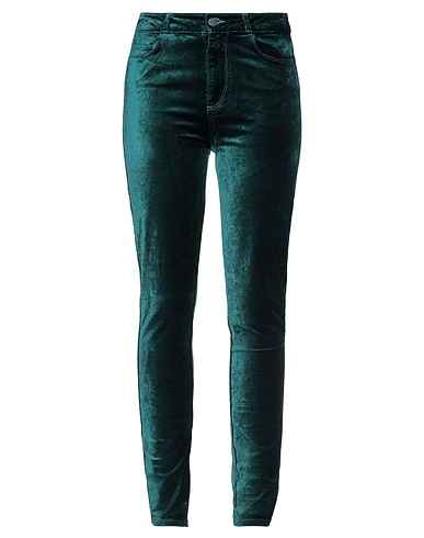 PAIGE Casual trouser Emerald green 54% Cotton, 44% Rayon, 2% Elastane