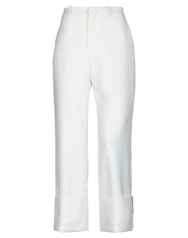 FRANKIE MORELLO Casual trouser White 96% Cotton, 4% Elastane