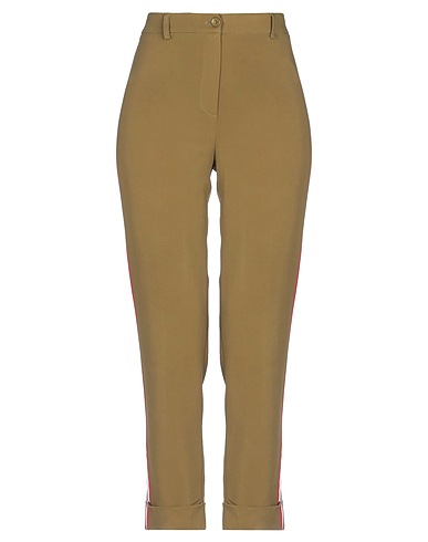 MANILA GRACE Casual trouser Military green 96% Viscose, 4% Elastane