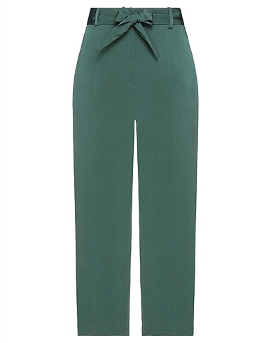 TRUE ROYAL Casual trouser Dark green 66% Acetate, 34% Viscose, Cotton