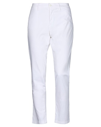 BLAUER. Casual trouser White 97% Cotton, 3% Elastane