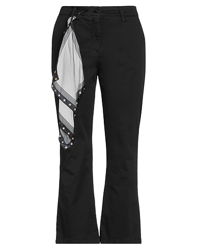 WHITE SAND Casual trouser Black 97% Cotton, 3% Elastane