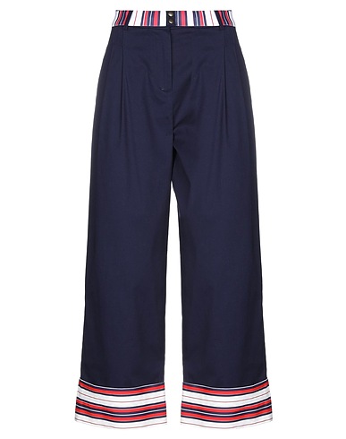 PIANURASTUDIO Casual pants Midnight blue 97% Cotton, 3% Elastane, Polyester